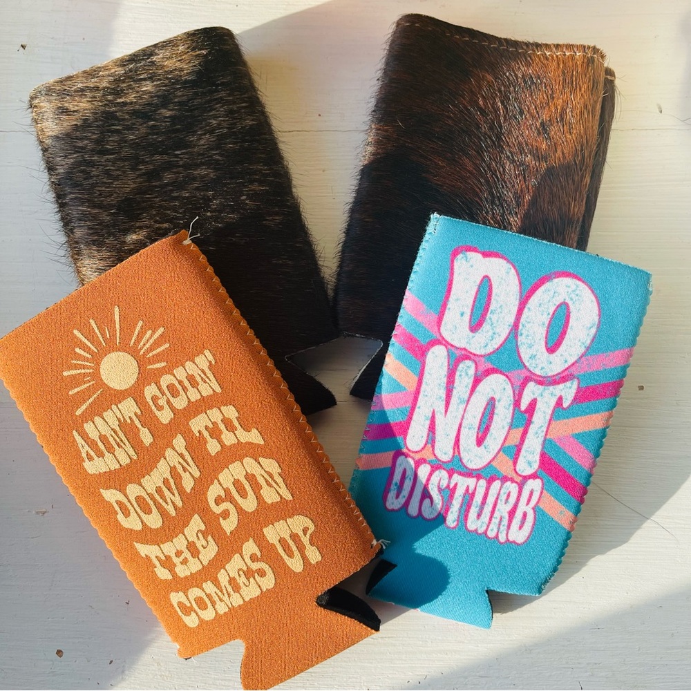 Set of 4 Country Style Drink Koozies